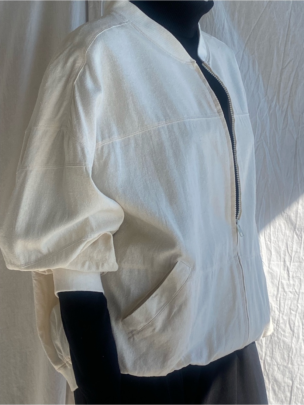 Oversized 100% Silk Minimalist Bomber | Quiet Luxury | Plus Size - Picture 2 of 14